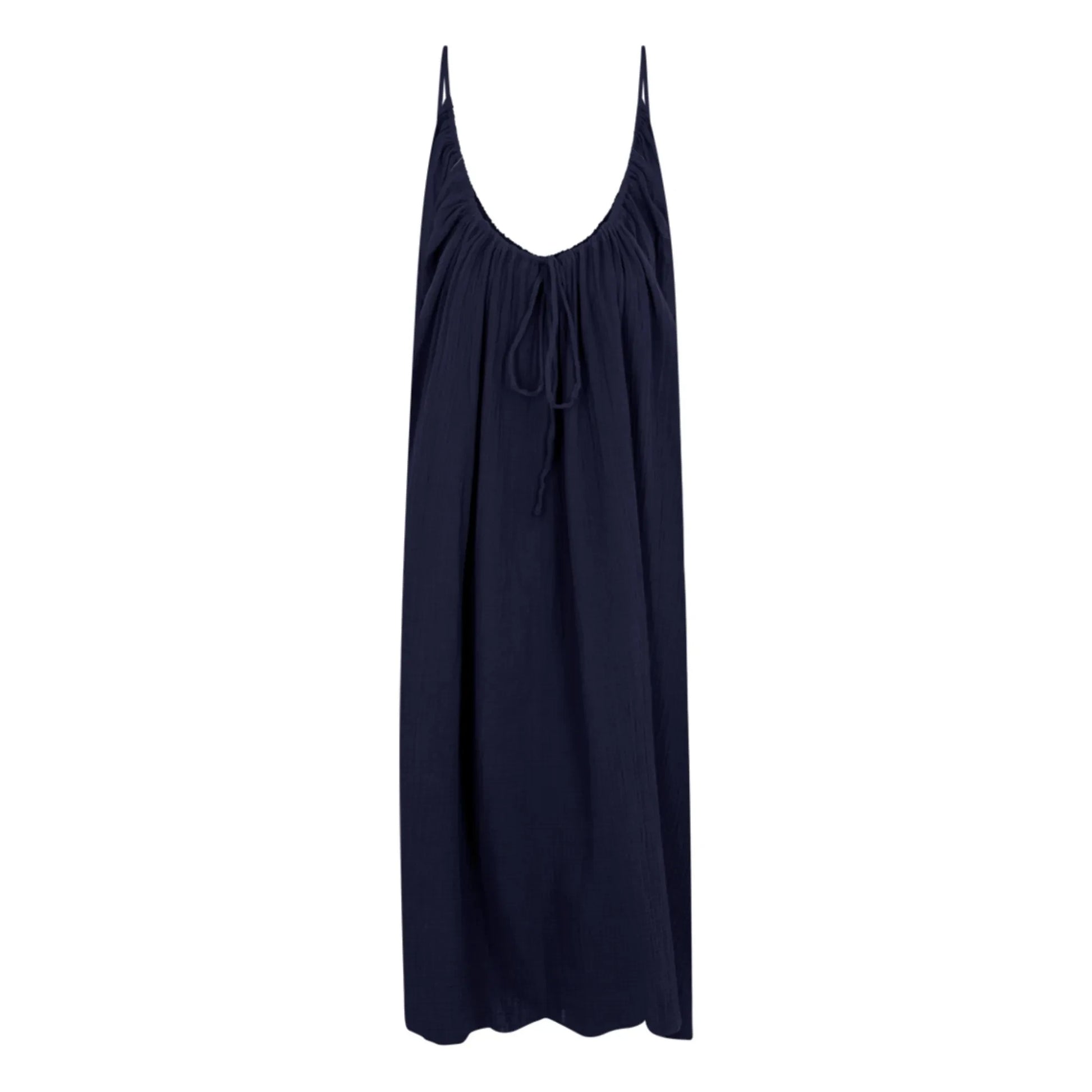 Anja Paris - Cotton Gauze Dress | Navy blue