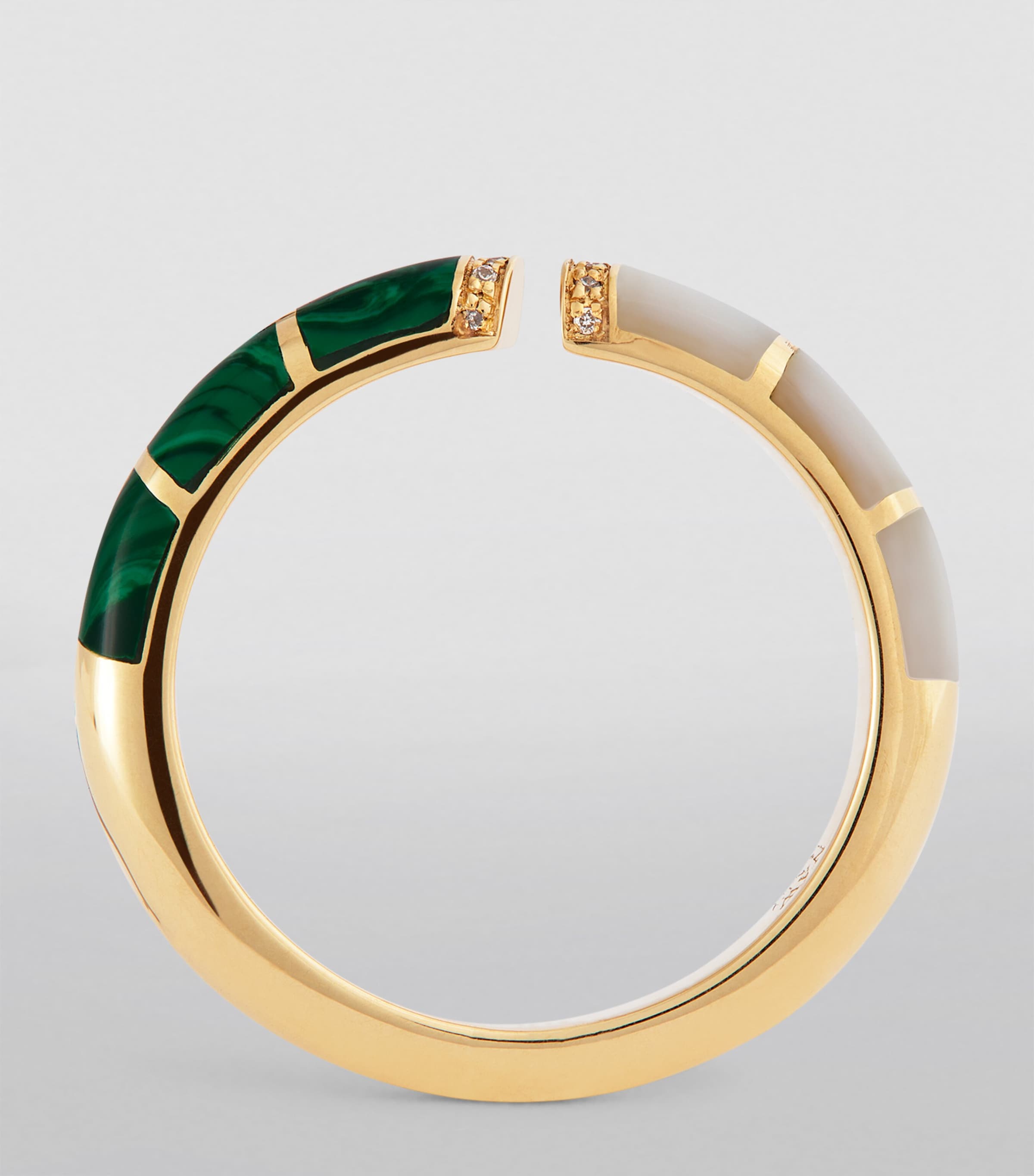 Yellow Gold, Diamond, Malachite and Mother-of-Pearl Psychedeliah Ring