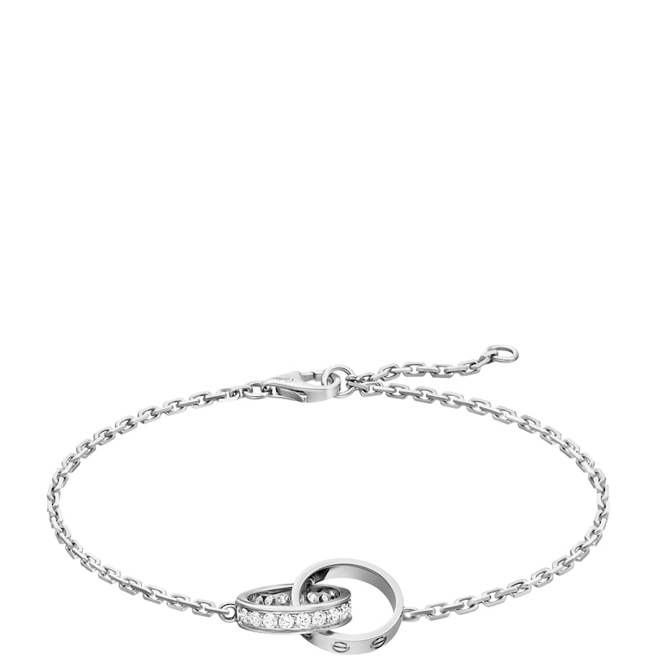 Cartier White Gold and Diamond LOVE Chain Bracelet