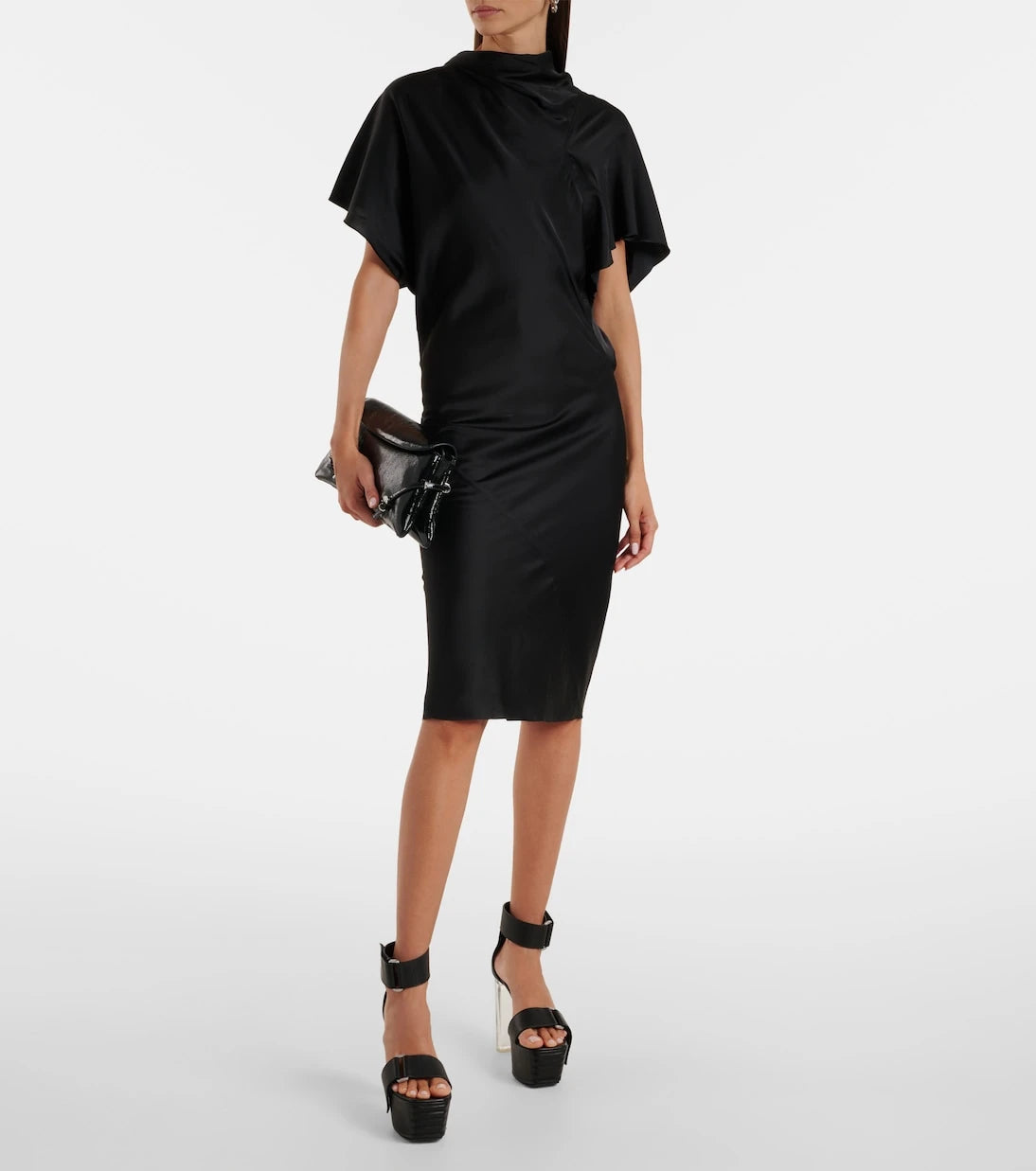 Rick Owens - Seb draped charmeuse midi dress