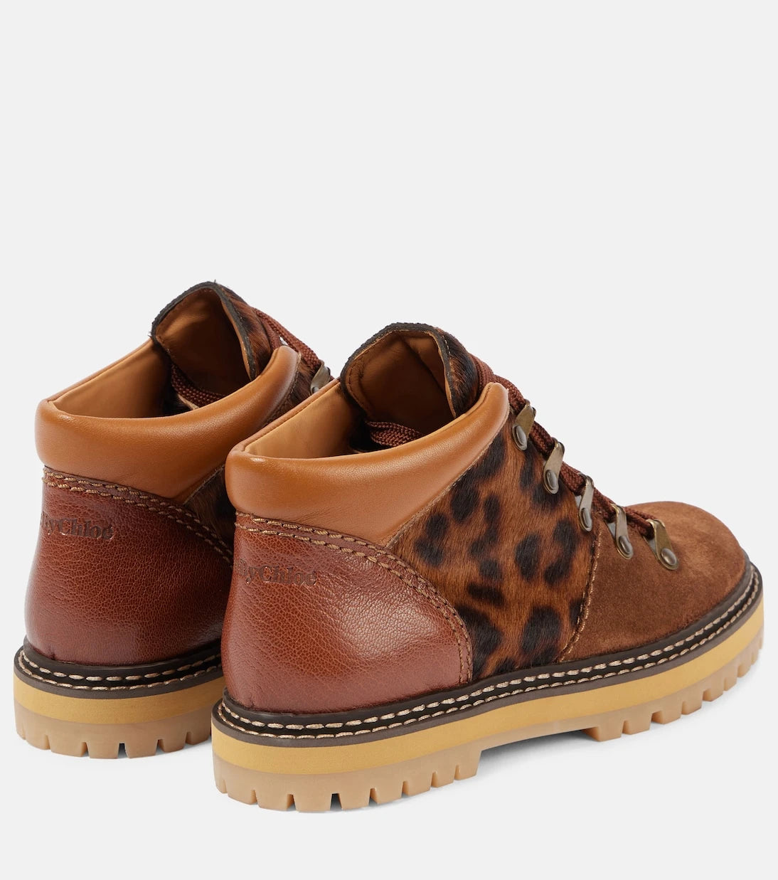 See By Chloé - Eileen leopard-print suede lace-up boots