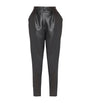 Black Faux Leather High-Rise Slim Trousers