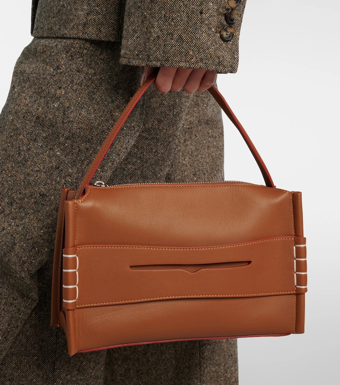 JW Anderson - Loafer leather top-handle bag