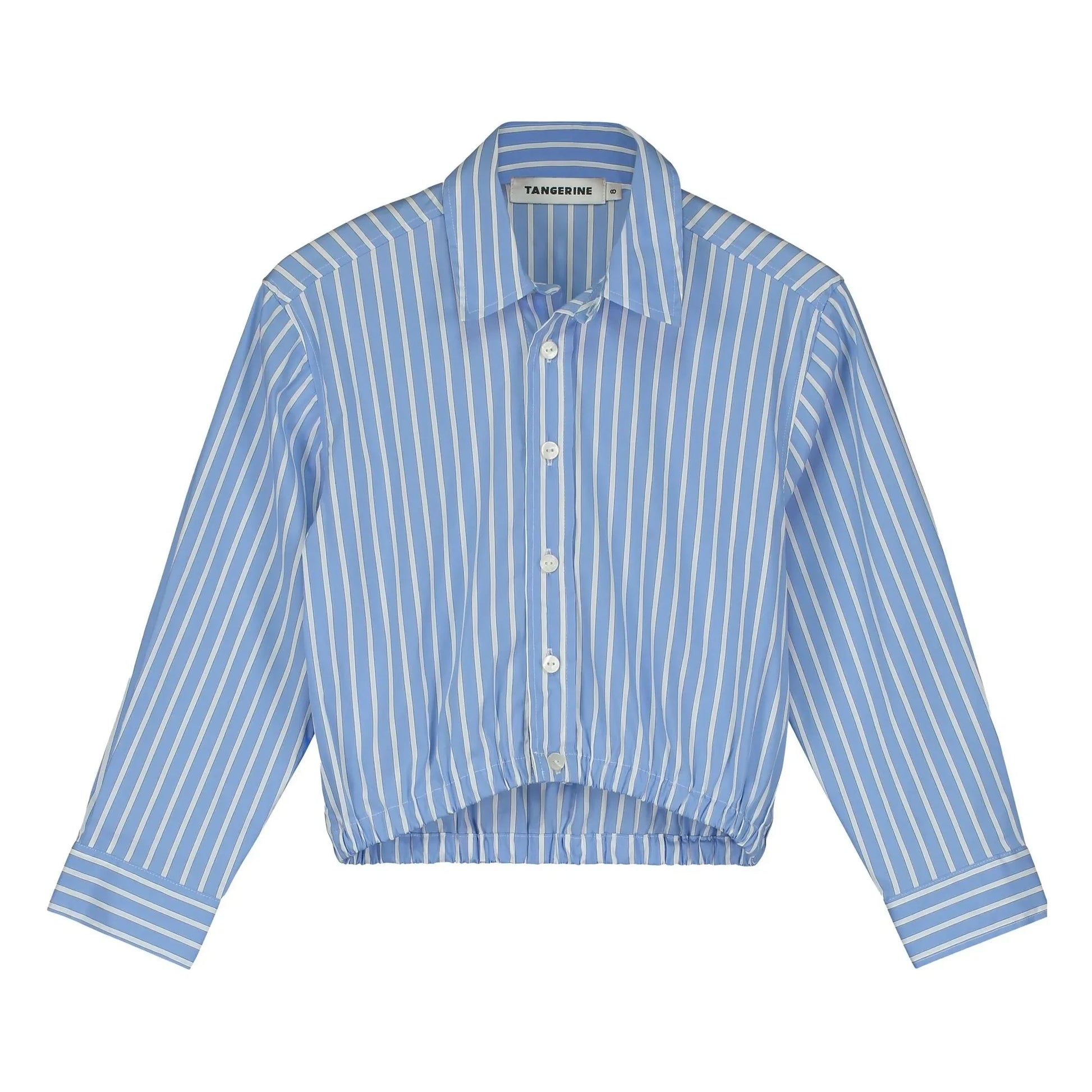 Tangerine - Striped Elasticated Short Shirt | Light Blue