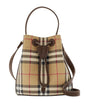 Beige Mini Check Bucket Bag