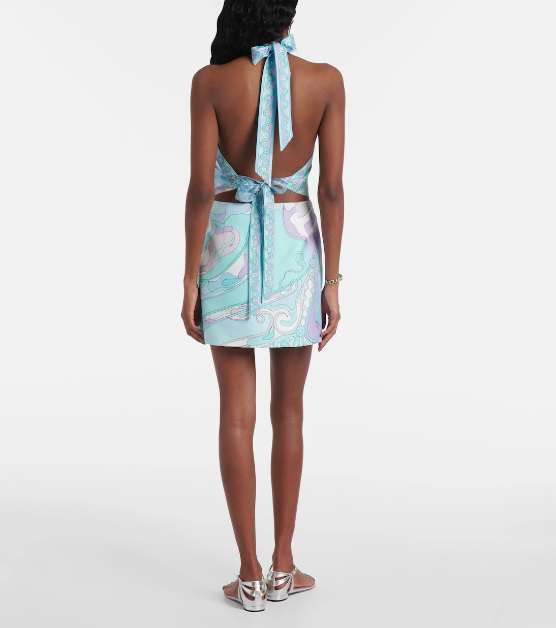 Pucci - Orchidee halterneck silk twill top
