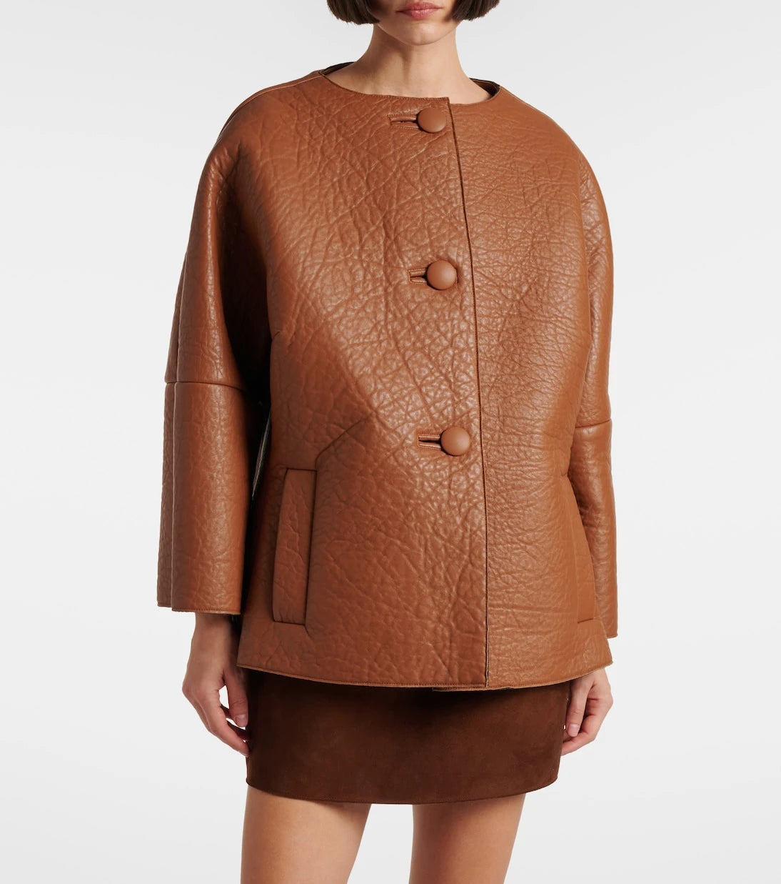Prada - Scarf-detail leather jacket