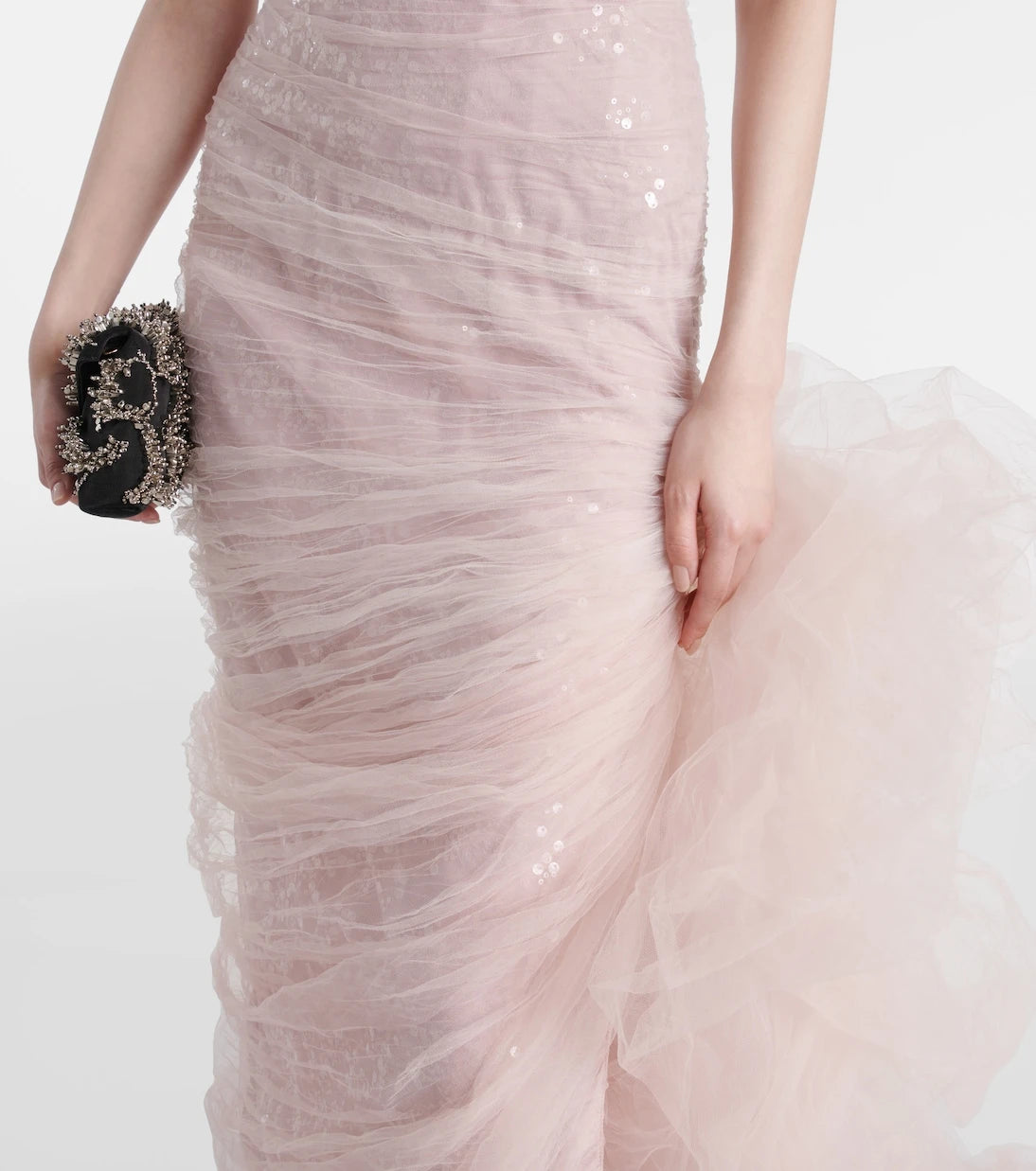 Marmar Halim - Sequined ruffled tulle gown