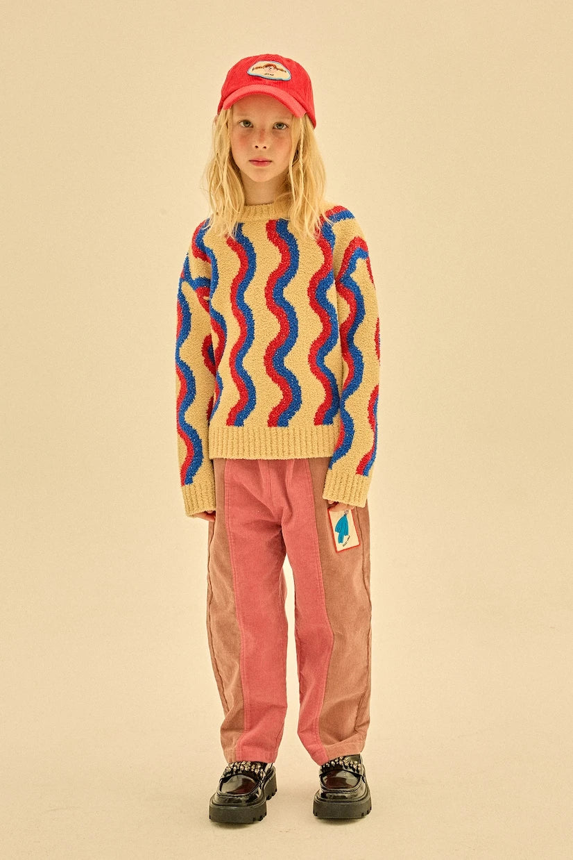 Jellymallow - Bird colorblocked corduroy pants