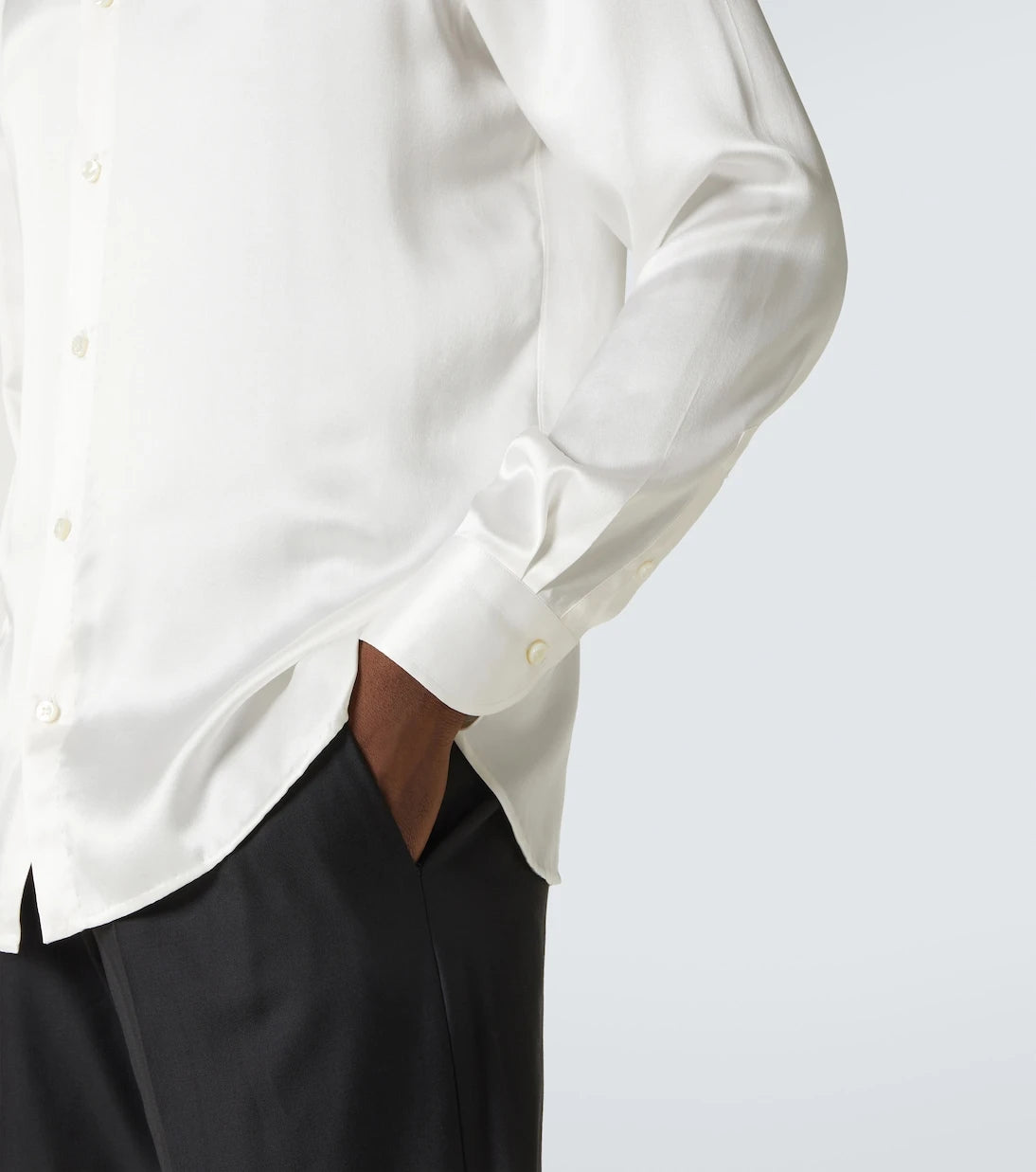 Rubinacci - Silk satin tuxedo shirt