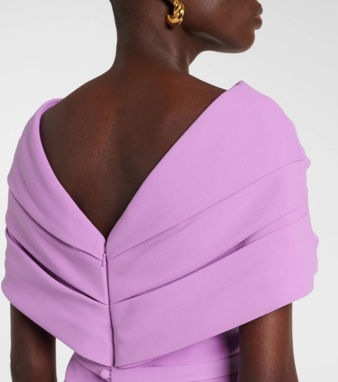 Safiyaa - Loura draped peplum crêpe midi dress