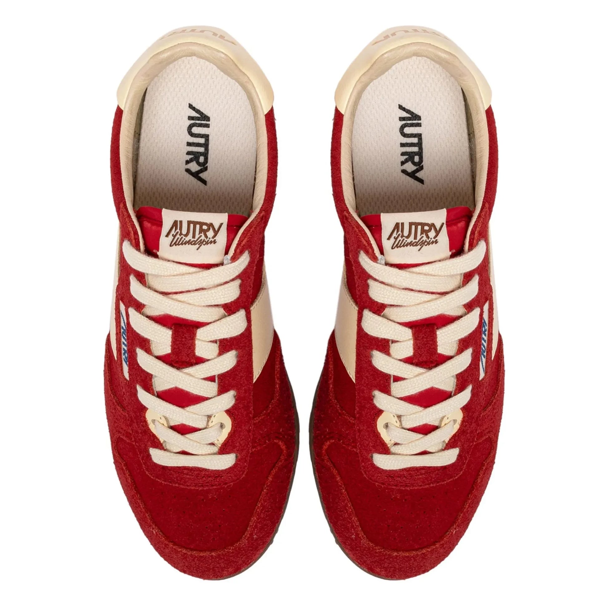 Autry - Windspin Low Two-tone Suede and Leather Basket | Red