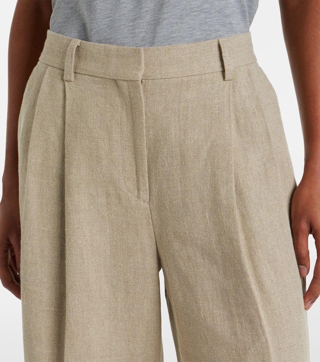 Toteme - Cropped linen wide-leg pants