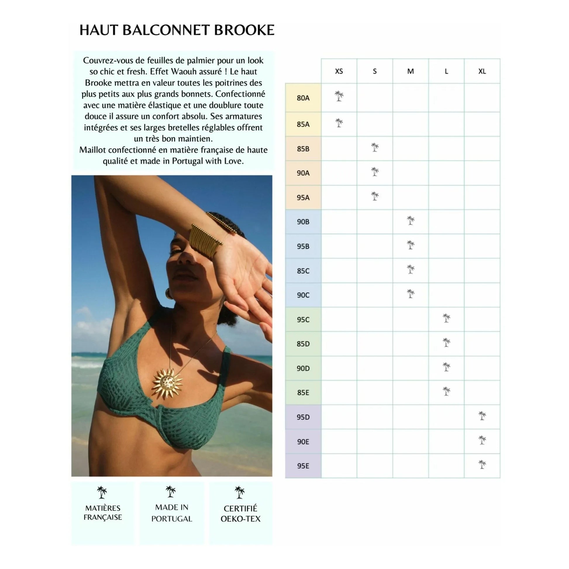 Fresh & Salt - Brooke Palm Swimsuit Top | Forest Green