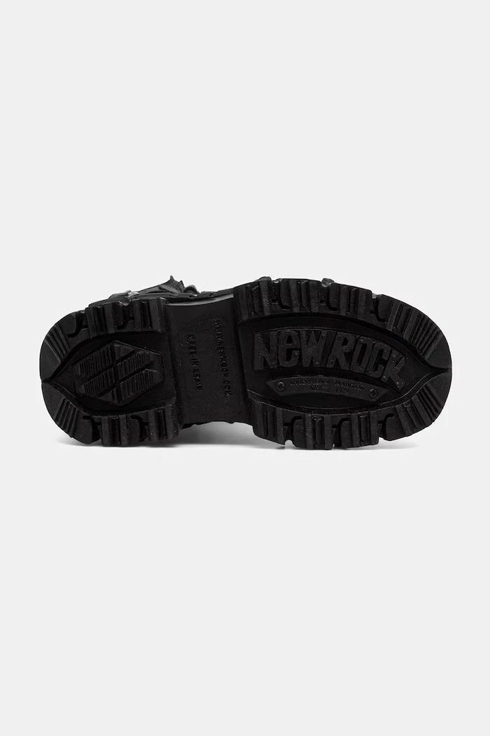 New Rock CRUST NEGRO, TANK NEGRO SIN HERRAJES kadın deri bot