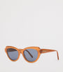 LOEWE Brown Acetate Swan Slim Sunglasses