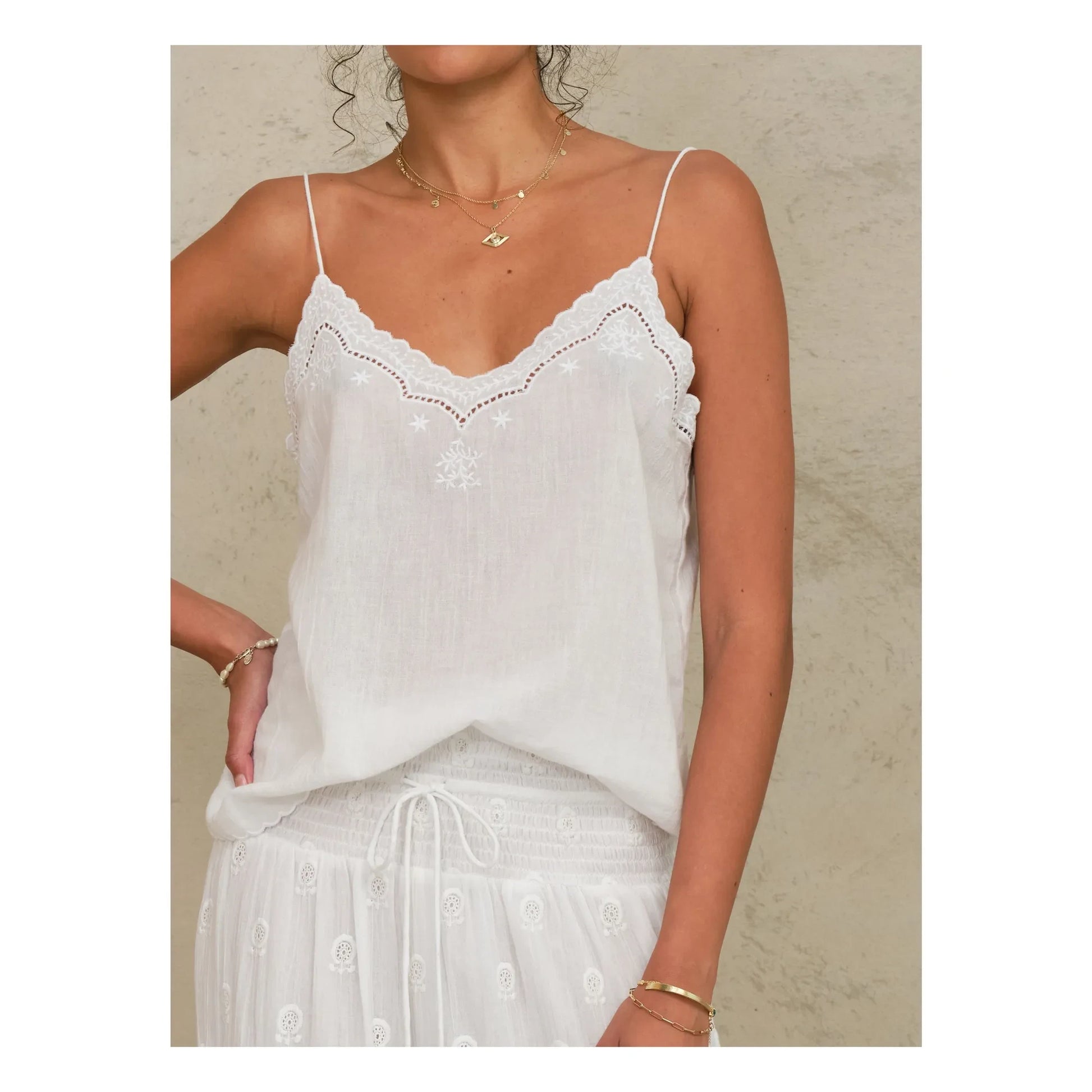 M.A.B.E. - Lyla Cotton camisole | White