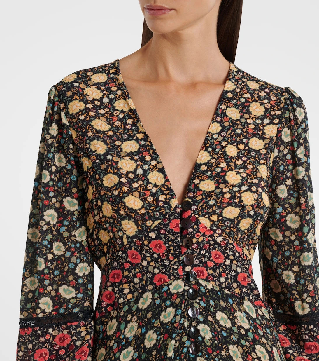 Rixo - Raven printed crêpe de chine midi dress
