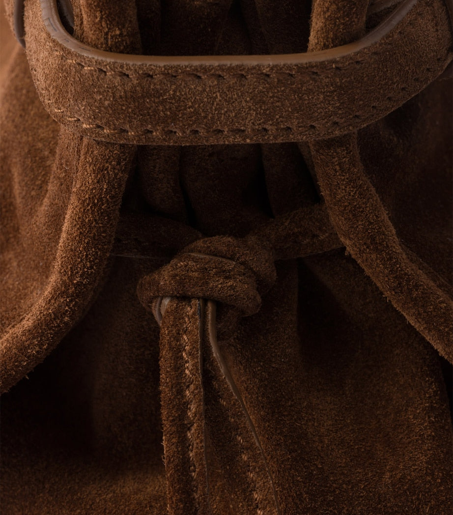 Prada Brown Medium Suede Belted Bonnie Shoulder Bag