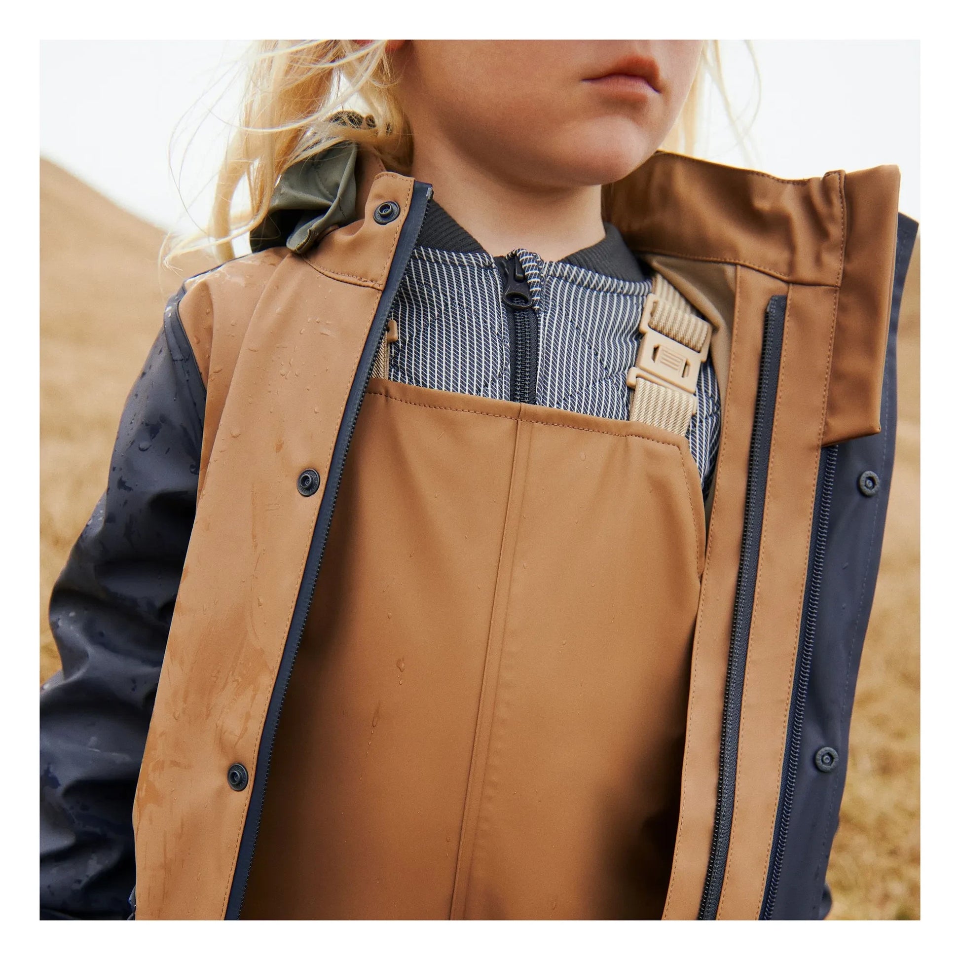 Wheat - Waxed Otu Recycled Fibers | Grey blue
