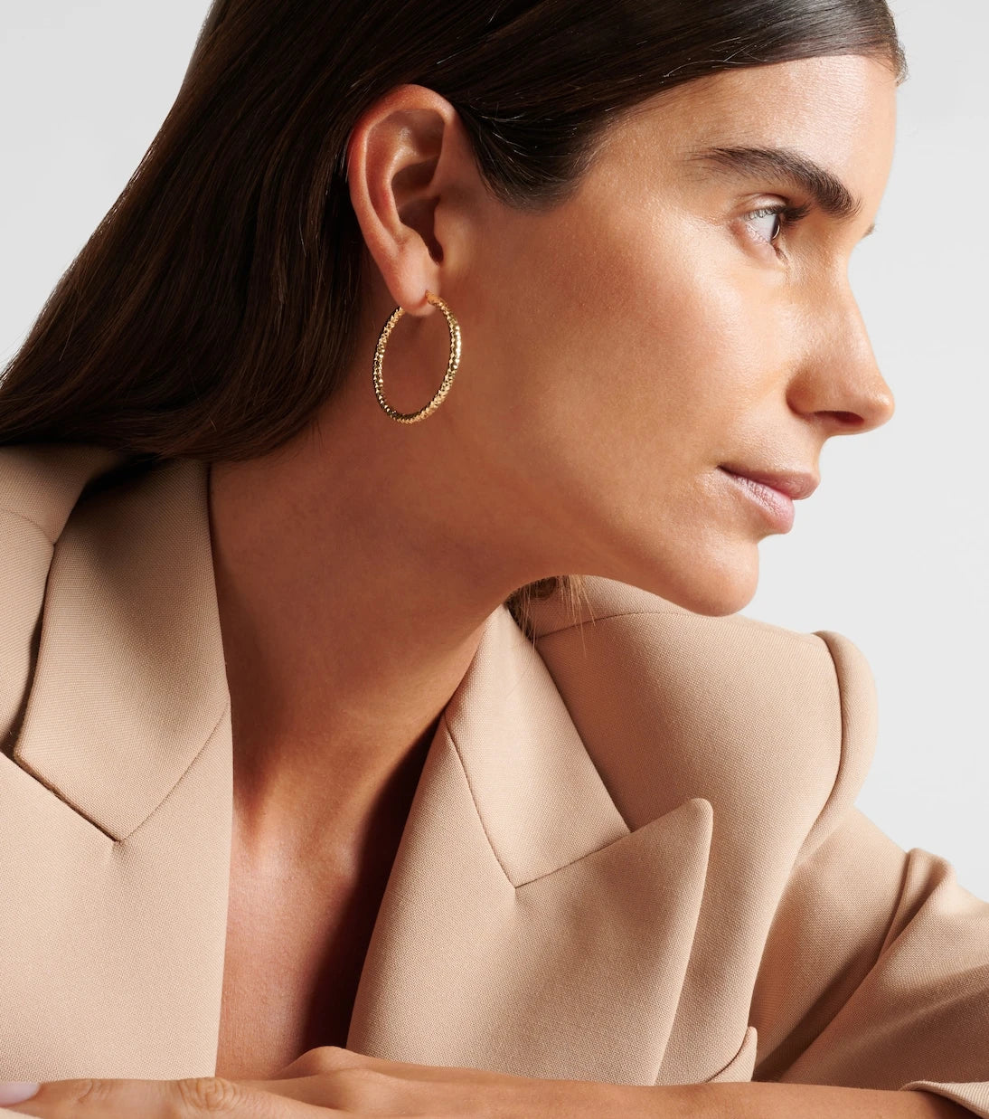 Stone and Strand - Bold Sparkle Medium 14kt gold hoop earrings