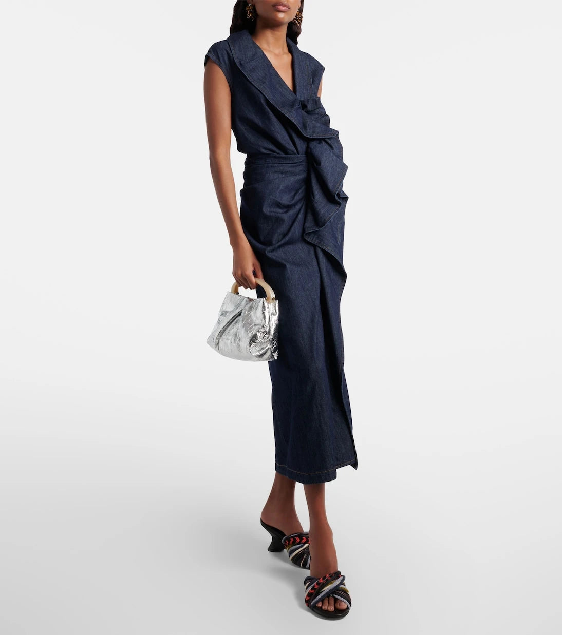 Dries Van Noten - Crisp Mini metallic leather top-handle bag