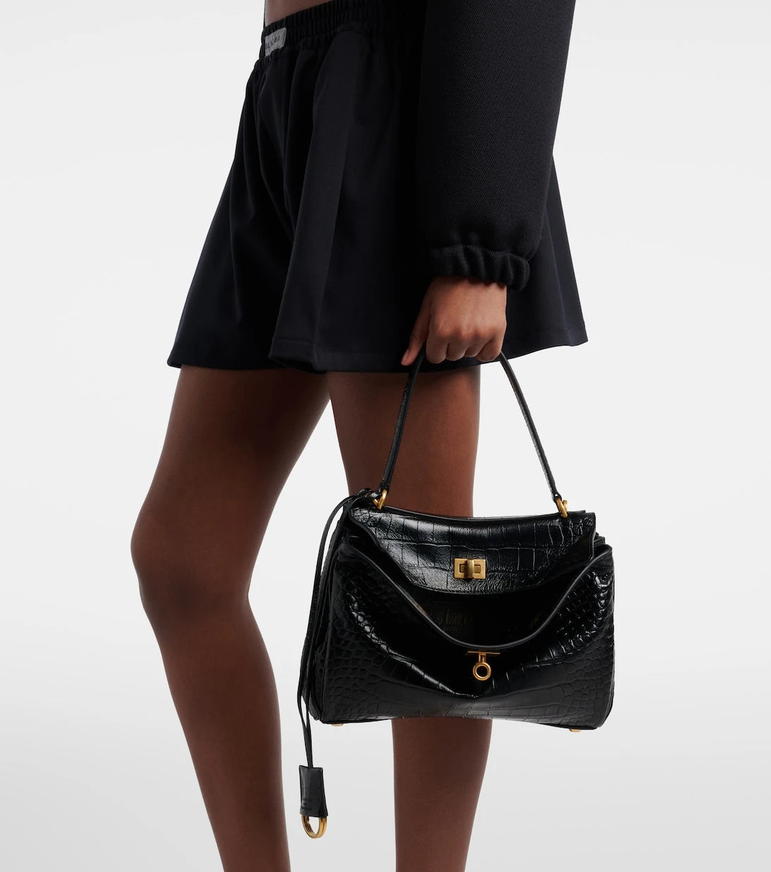 Balenciaga - Rodeo Small croc-effect leather tote bag