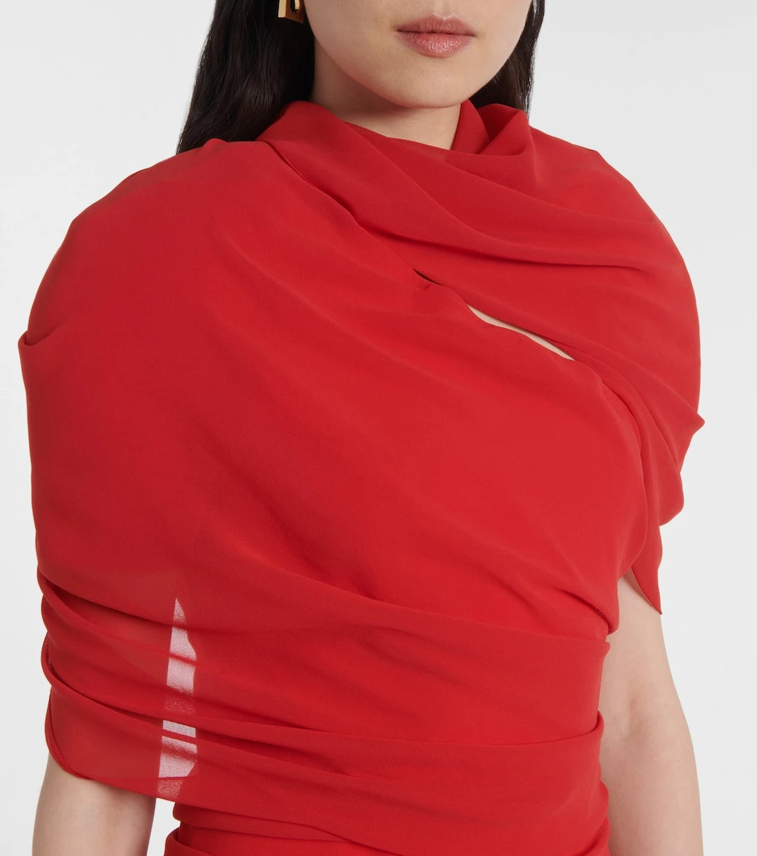 Jacquemus - Castagna draped chiffon minidress