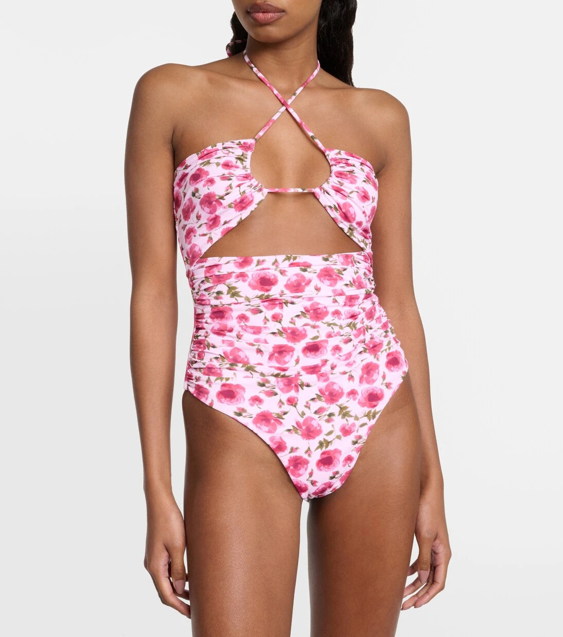 Magda Butrym - Floral halterneck swimsuit