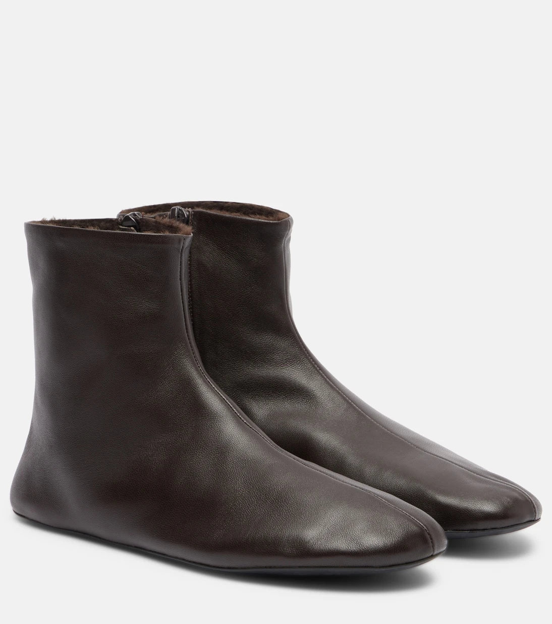 The Row - Stella shearling-lined leather ankle boots