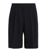 Stylein Black Crepe Pleated Bore Shorts