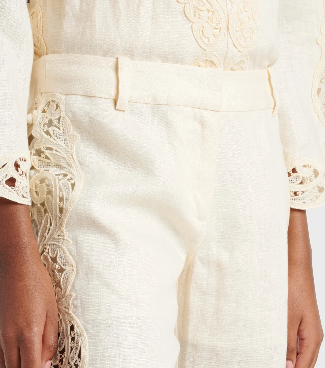 Zimmermann - Awaken embroidered linen flared pants