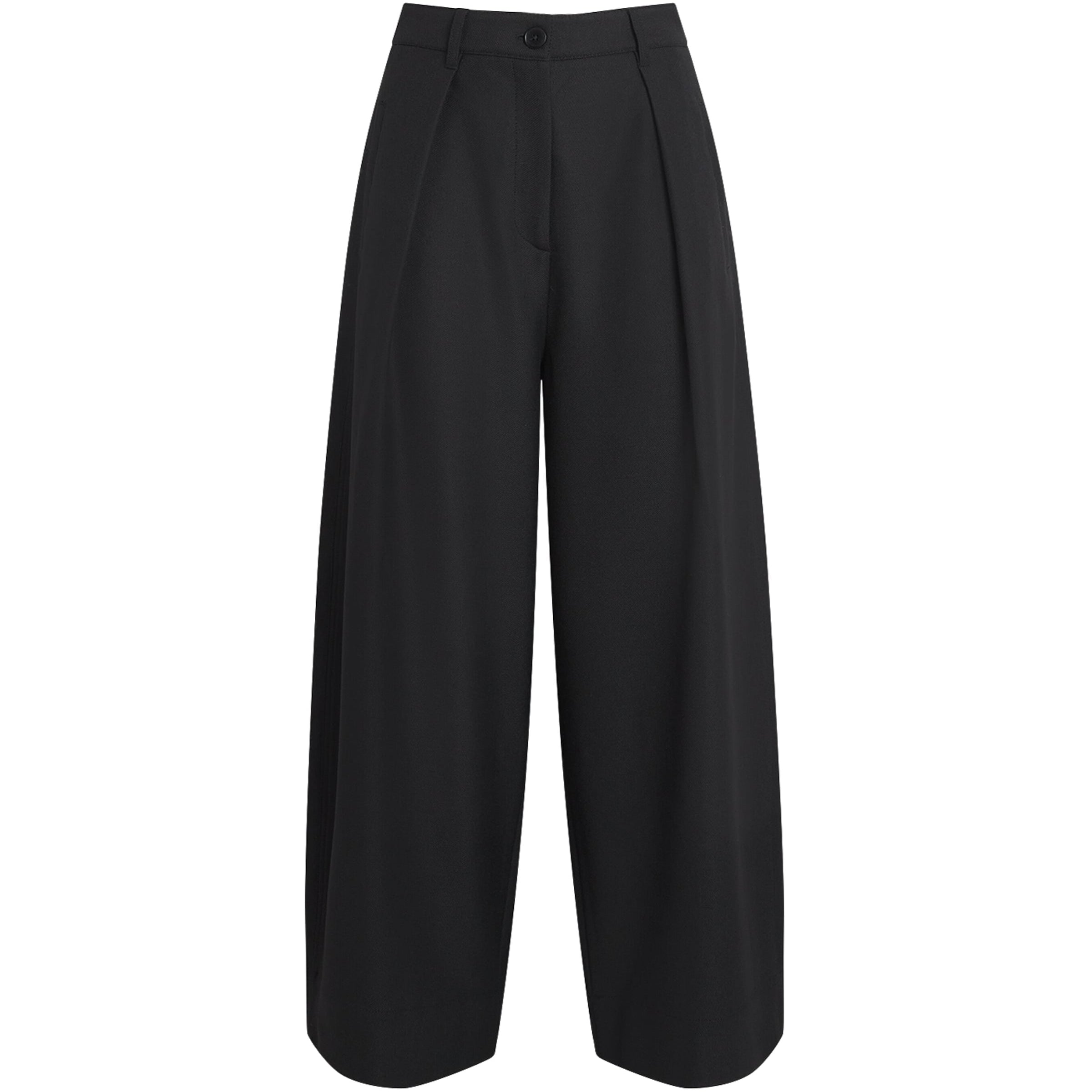 ME+EM Black Pleated Wide-Leg Trousers