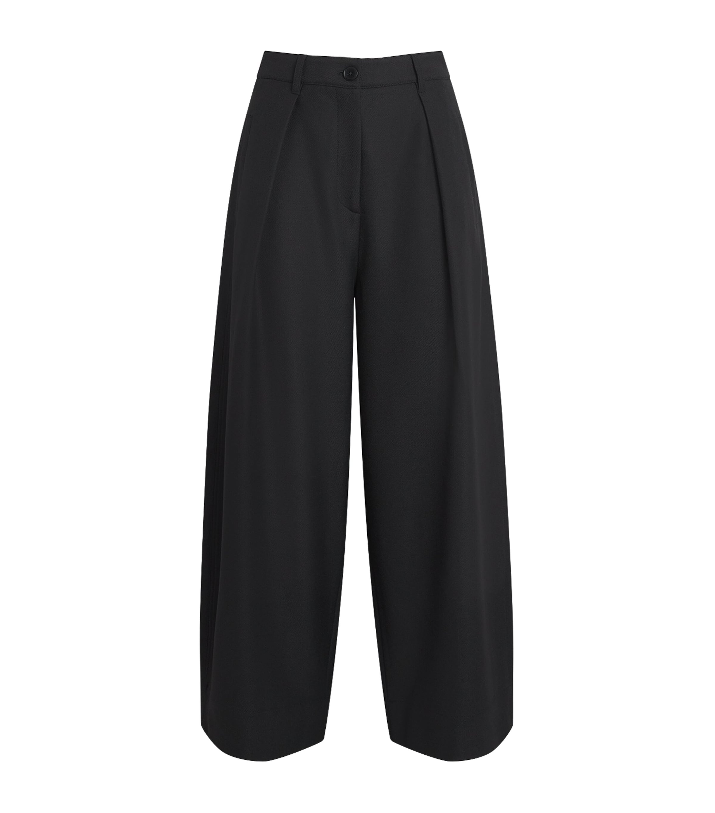 ME+EM Black Pleated Wide-Leg Trousers