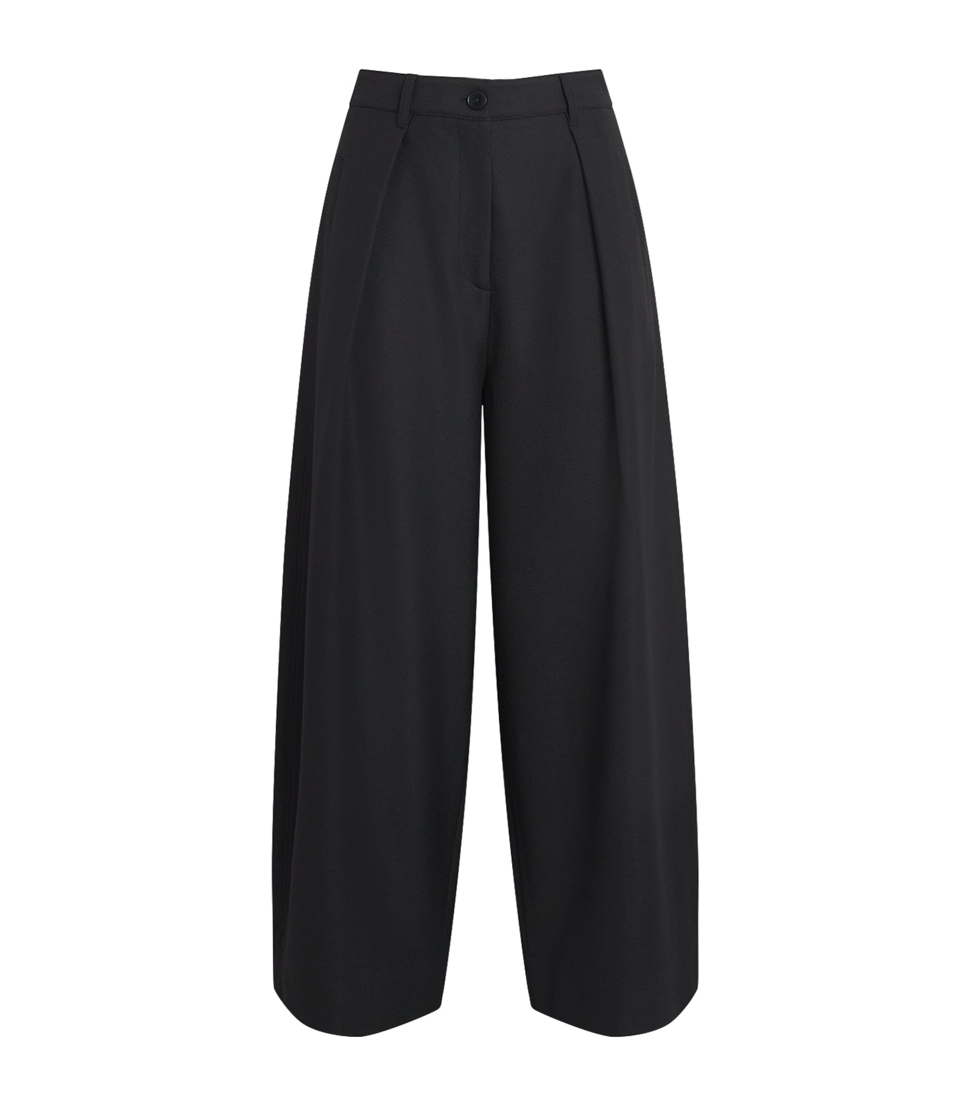 ME+EM Black Pleated Wide-Leg Trousers