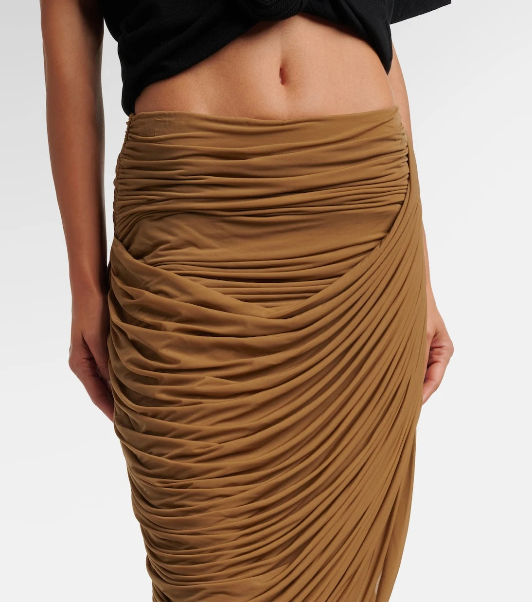 Magda Butrym - Draped ruched jersey midi skirt