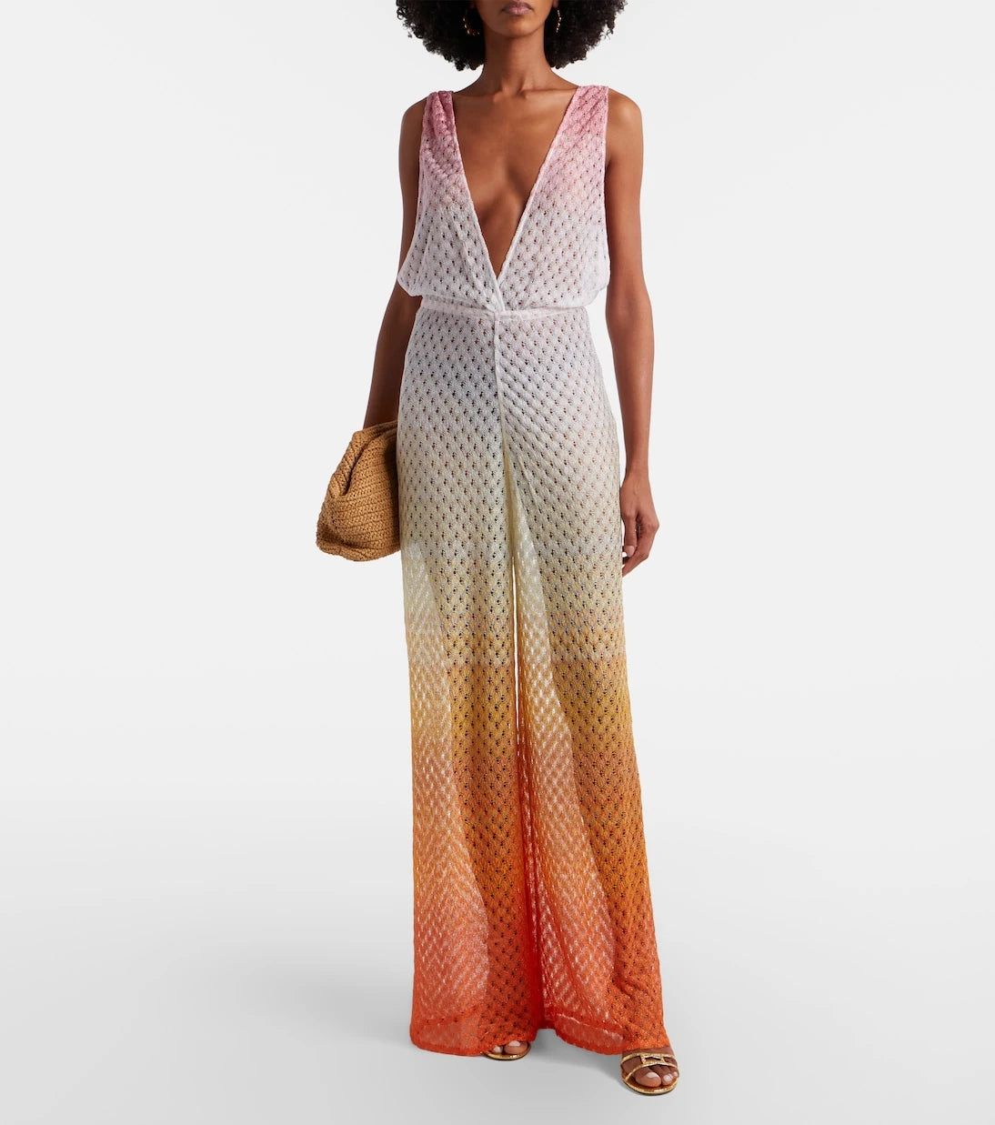 Missoni - جمبسوت لاميه بتصميم شبكي مفتوح