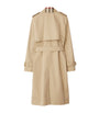 Burberry Beige Cotton Gabardine Check-Collar Trench Coat