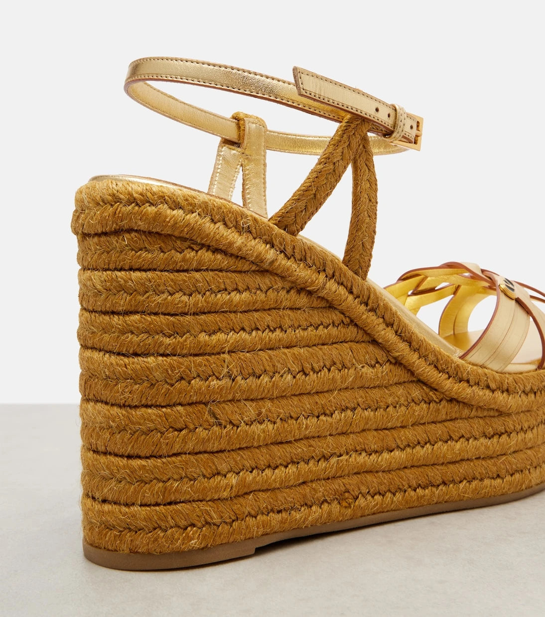 Valentino Garavani - VLogo leather espadrille wedges