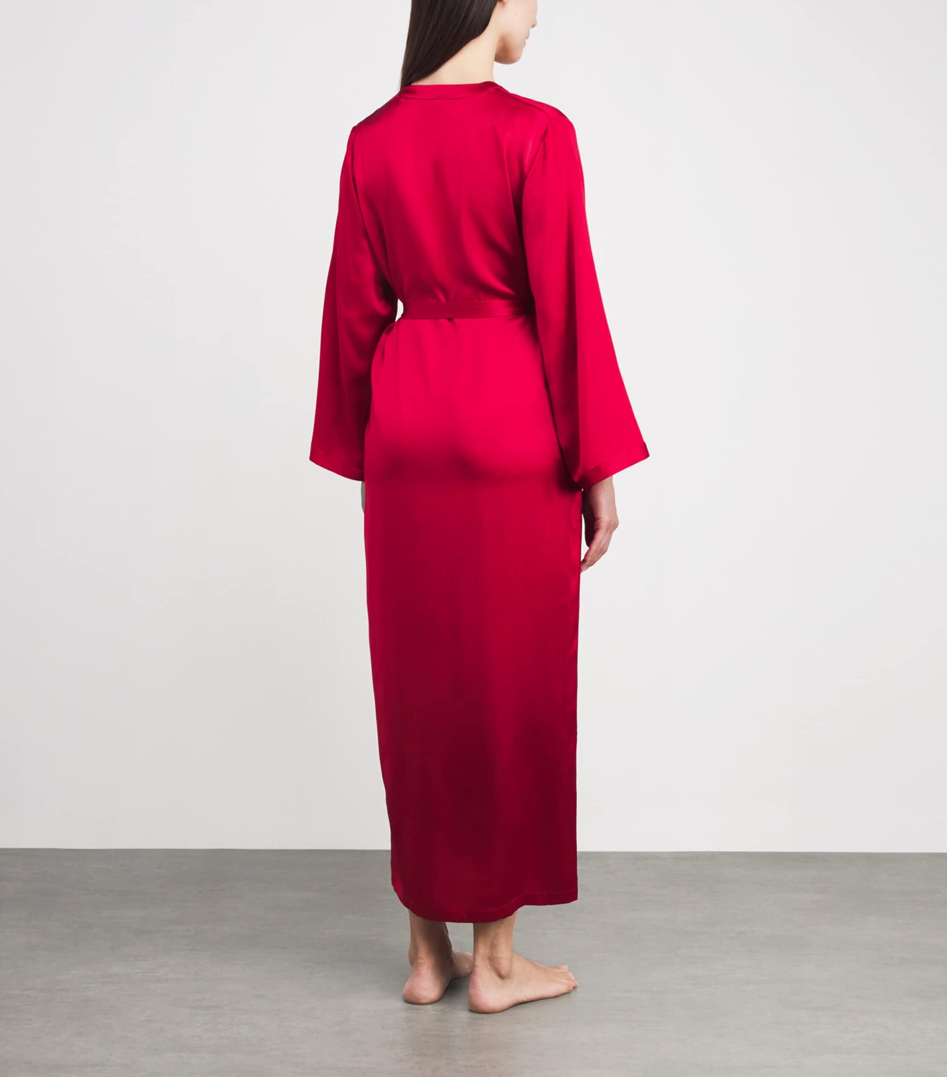 Marjolaine Red Silk Longline Tracy Robe