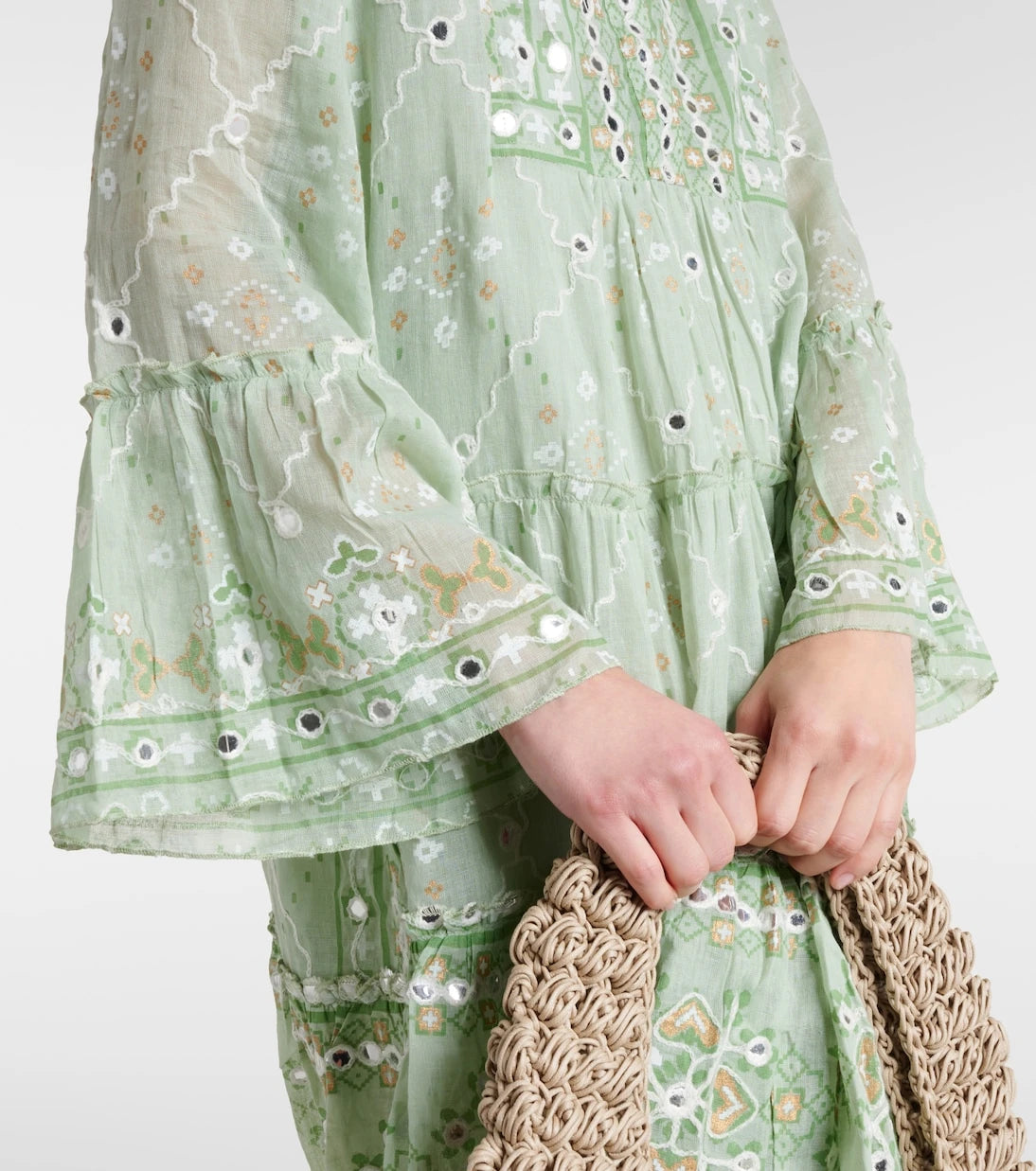 Juliet Dunn - Embroidered cotton minidress