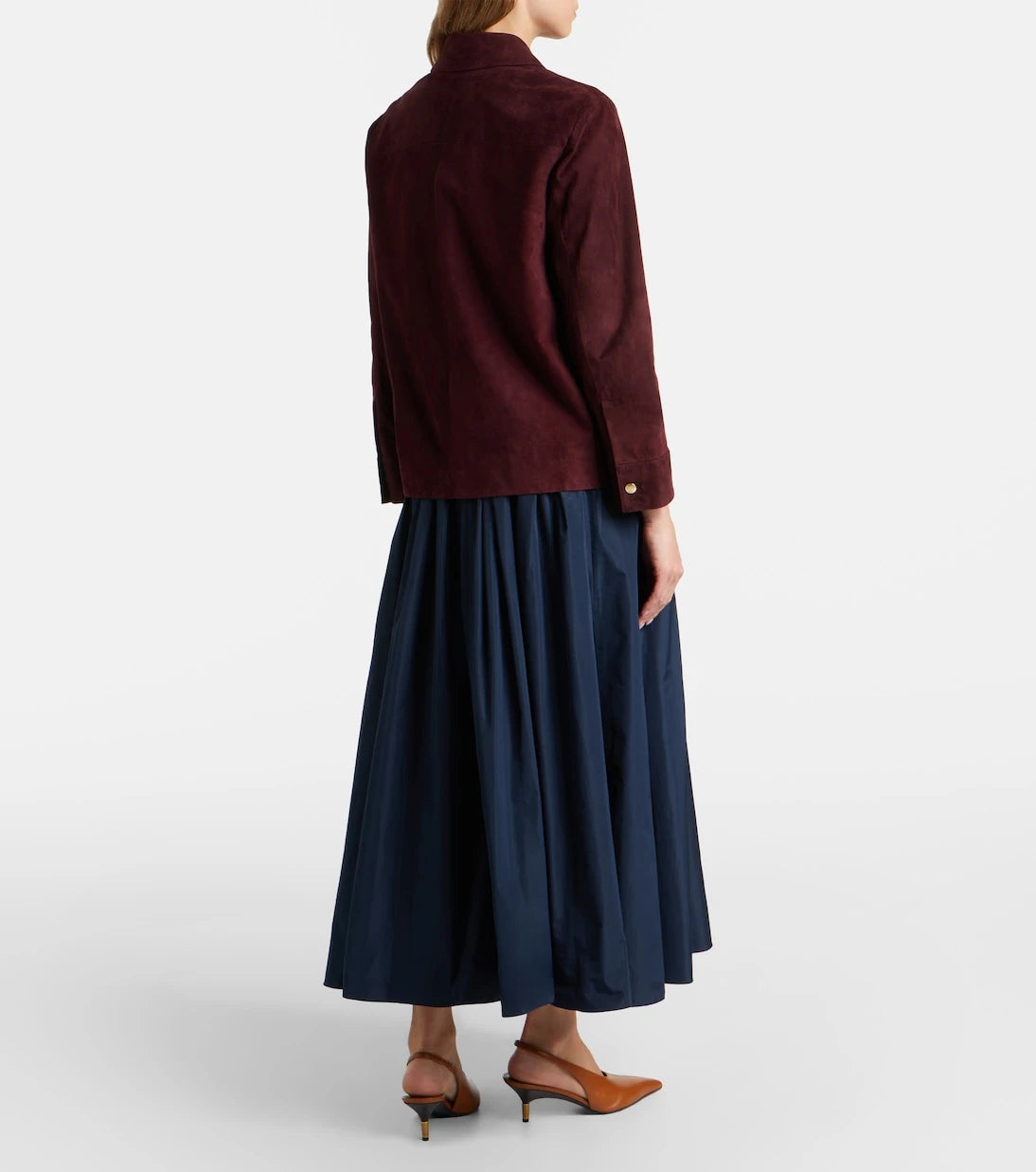 'S Max Mara - Pleated taffeta maxi skirt