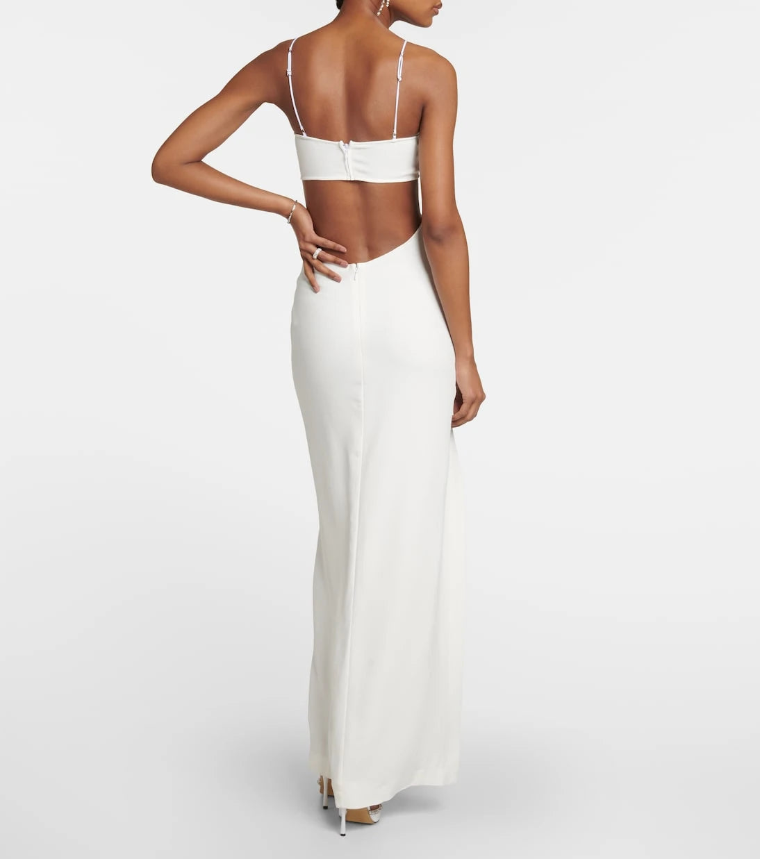 Nensi Dojaka - Bridal cutout crêpe gown