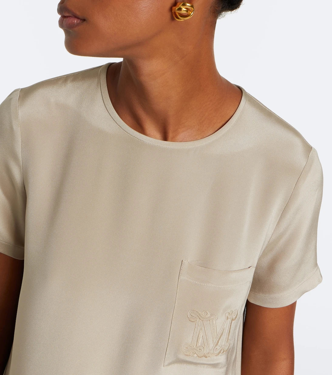 Max Mara - Logo silk top