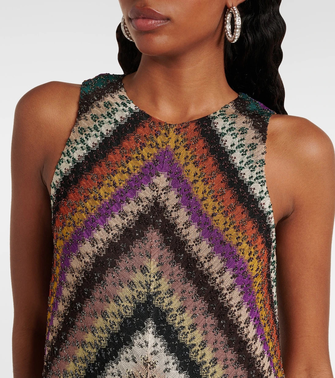 Missoni - Zigzag knitted lamé minidress