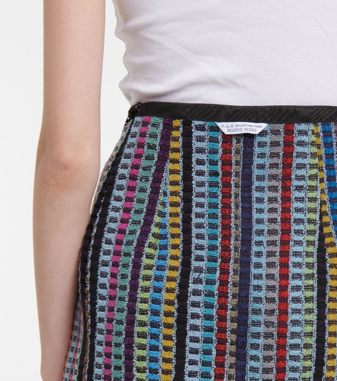 Marine Serre - Checked cotton terry miniskirt