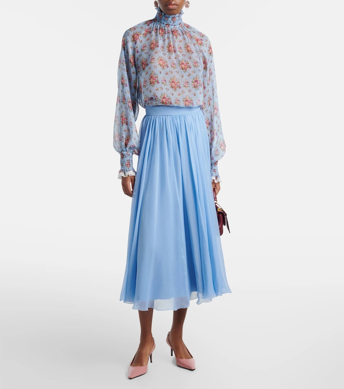Dolce&Gabbana - Silk chiffon midi skirt