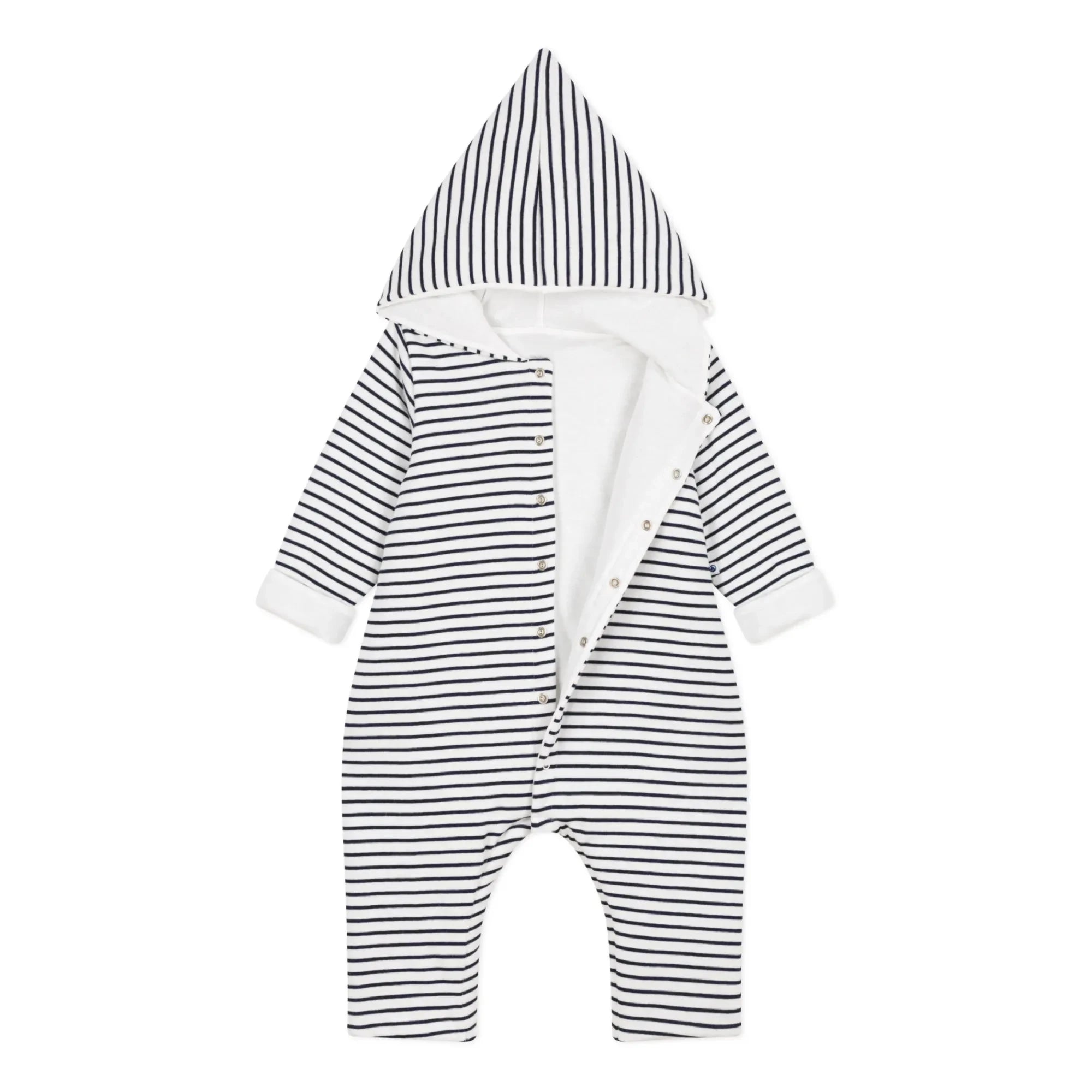 Petit Bateau - Long Hooded Jumpsuit | Navy blue