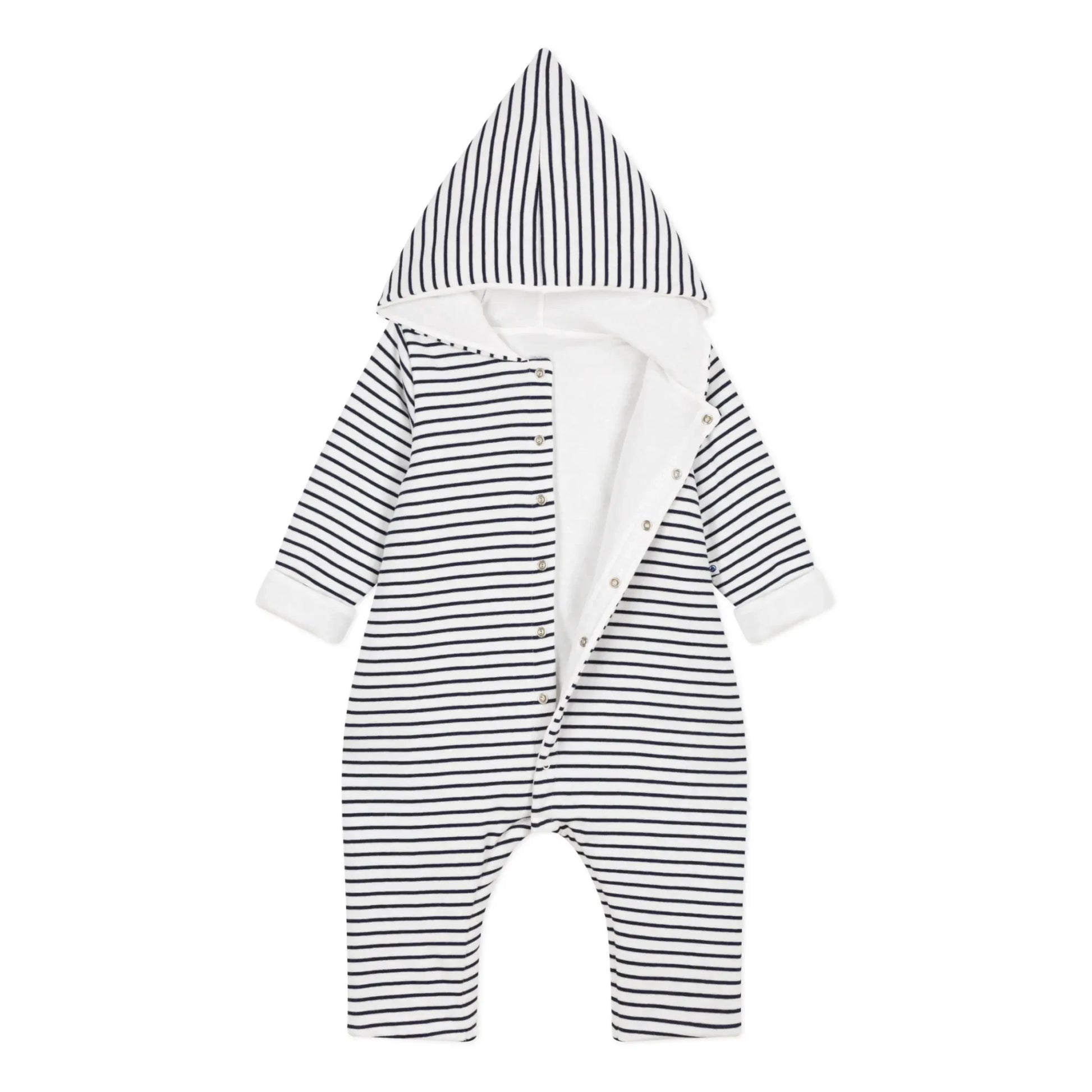 Petit Bateau - Long Hooded Jumpsuit | Navy blue