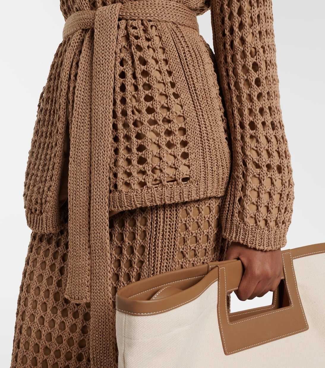 Max Mara - سترة كارديغان جيلو ملفوفة من القطن بنمط محبوك مفتوح